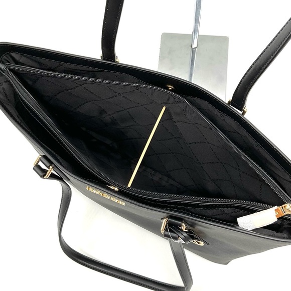 Michael Kors Bag Large Sheila Mf Tote Bag & Large Double Zip Wallet Black/Gold - Picture 10 of 14